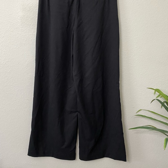 Womens Black Wide Leg Pleated Lounge Dress Pants - Picture 3 of 8